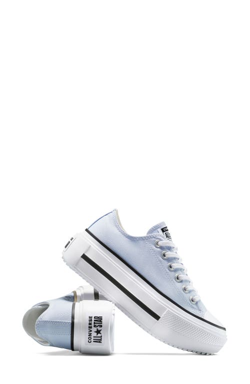 Converse Gender Inclusive Chuck Taylor All Star Lift Double Stack Low Top Platform Sneaker In Blueberry Ice/white/black
