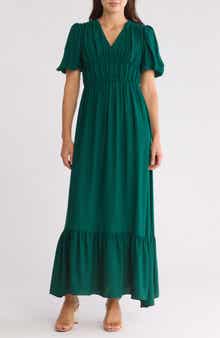 BY DESIGN Eden Puff Sleeve Maxi Dress