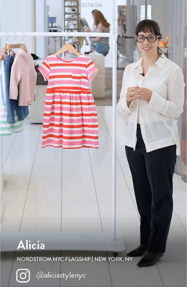 Kids' Stripe Cotton Jersey Dress, sales video thumbnail