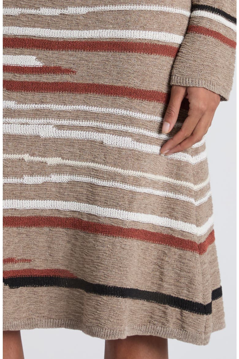 Venice Intarsia Linen & Cotton Mélange Sweater Skirt, Alternate, color, 1501 STONEMEL/ MAPLE/ CHALK