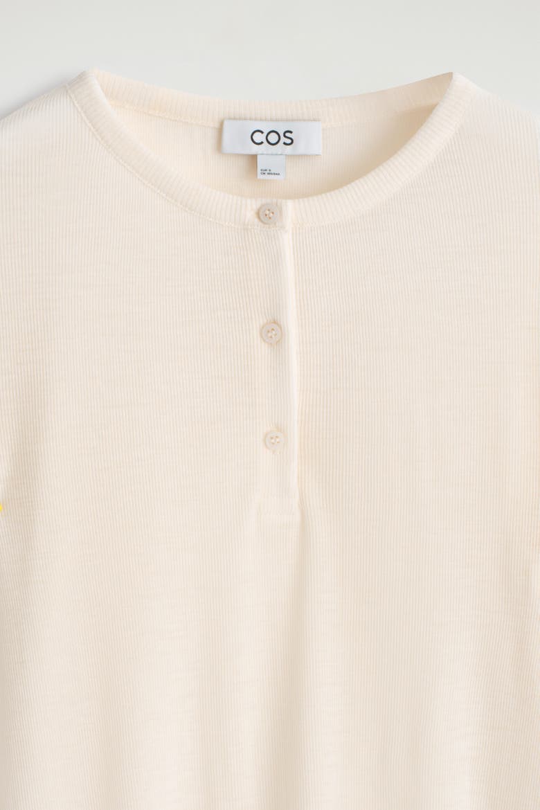 Ribbed Wool Henley Top, Alternate, color, IVORY
