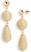 Nordstrom Triple Linear Drop Raffia Earrings