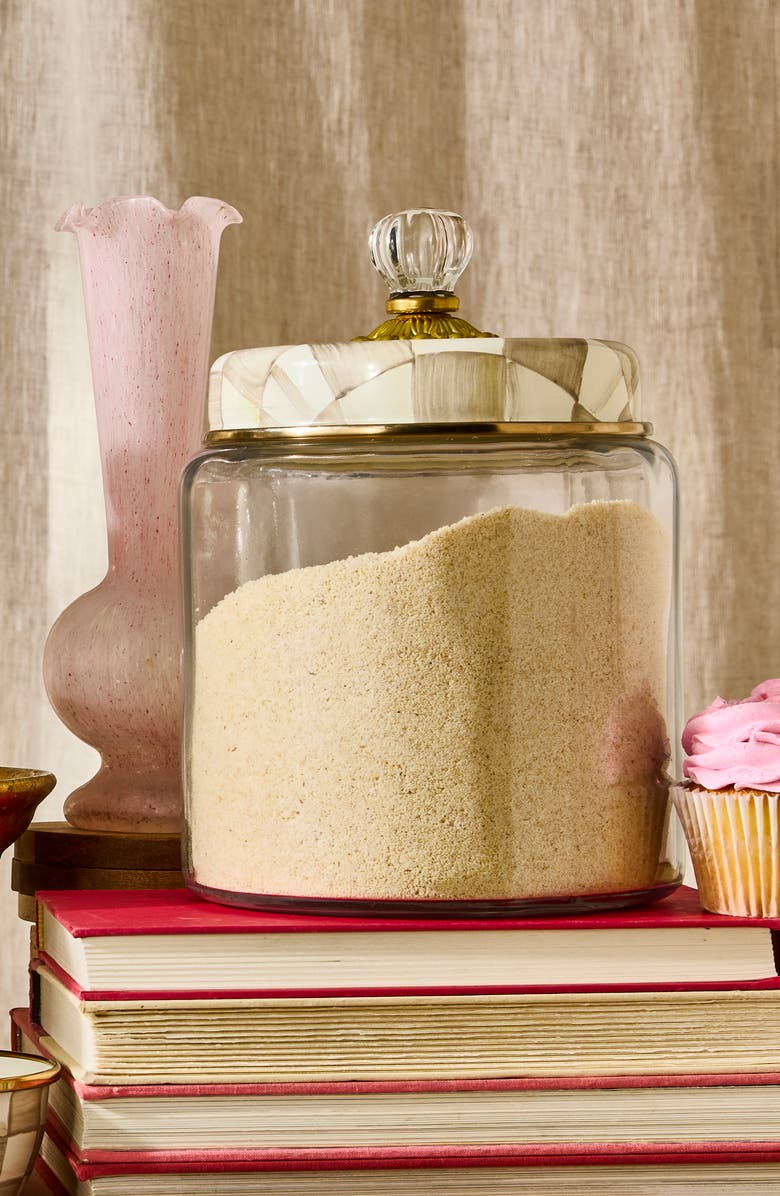 MACKENZIE CHILDS Mocha Check Large Kitchen Canister, Alternate, color, Mocha