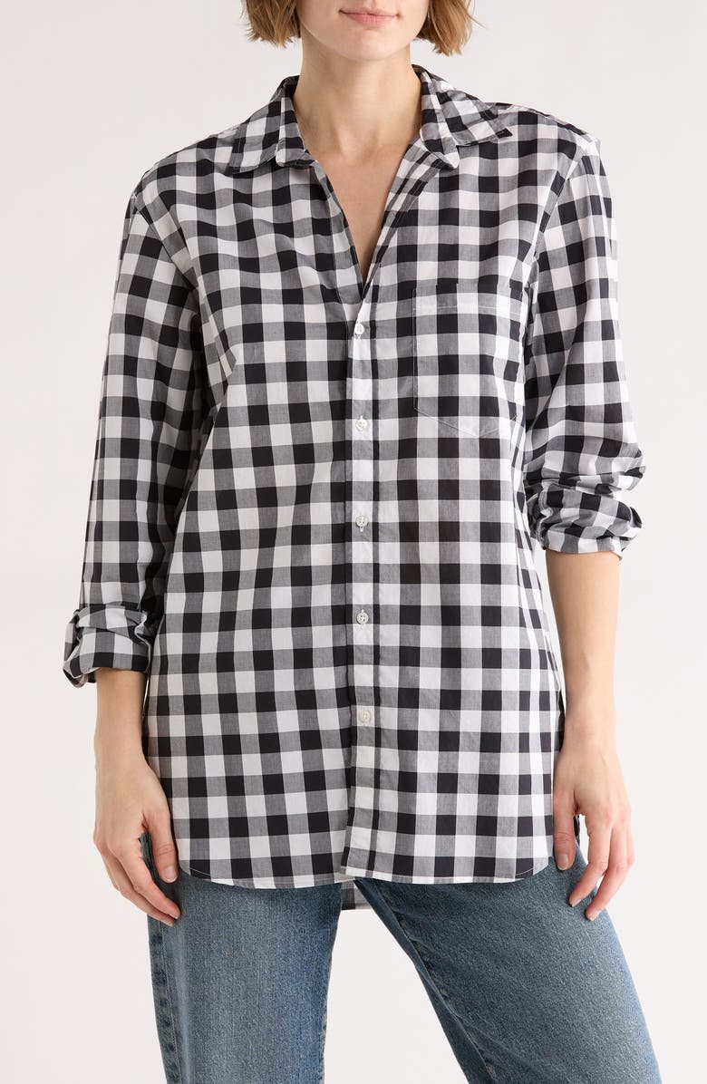 Frank & Eileen Relaxed Fit Cotton Button-Up Shirt, Main, color, Black And White Checker