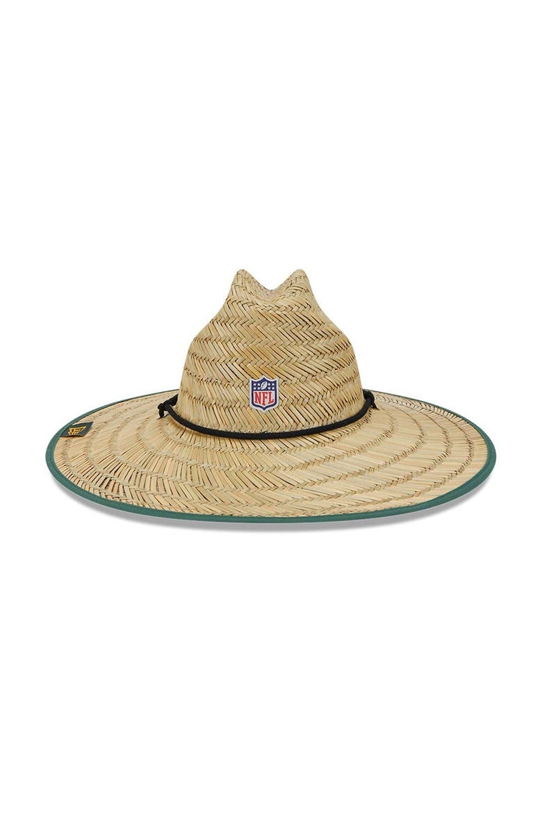 Men's New Era Natural Green Bay Packers NFL Training Camp Official Straw Lifeguard Hat, Alternate, color, Natural