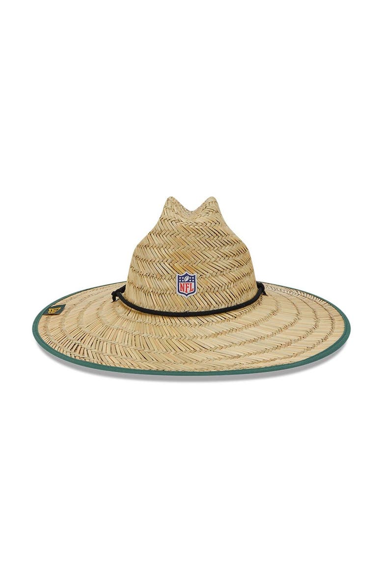 New Era Men's New Era Natural Green Bay Packers NFL Training Camp Official Straw Lifeguard Hat, Alternate, color,