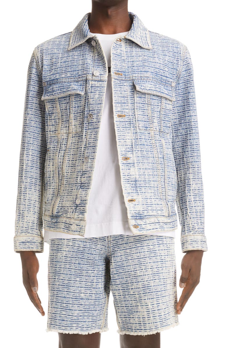 Givenchy Classic Fit 4G Jacquard Denim Jacket, Main, color,