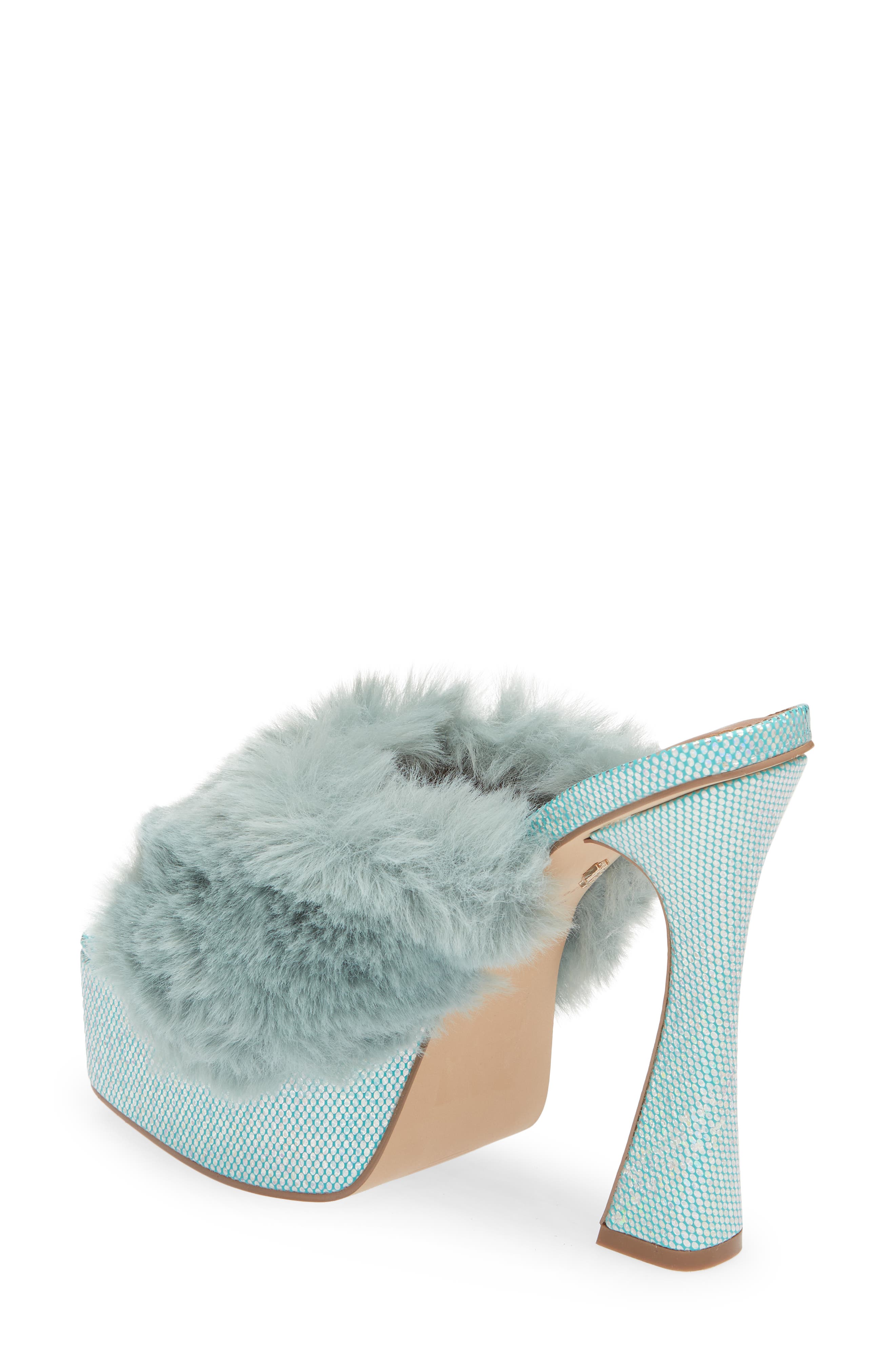 Kurt Geiger London Kensington Faux Fur Platform Sandal, Alternate, color, 
