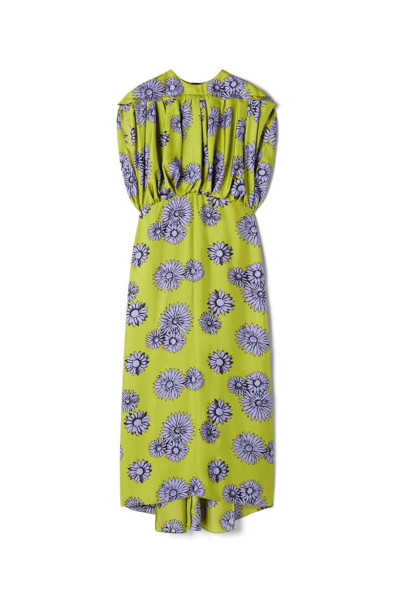 Lanvin Printed Silk Midi Dress, Alternate, color, Absinth/Lilac