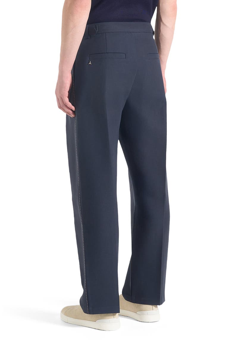 Nolan Twin Pleat Chino Trousers with Stitch Detail, Alternate, color, Navy