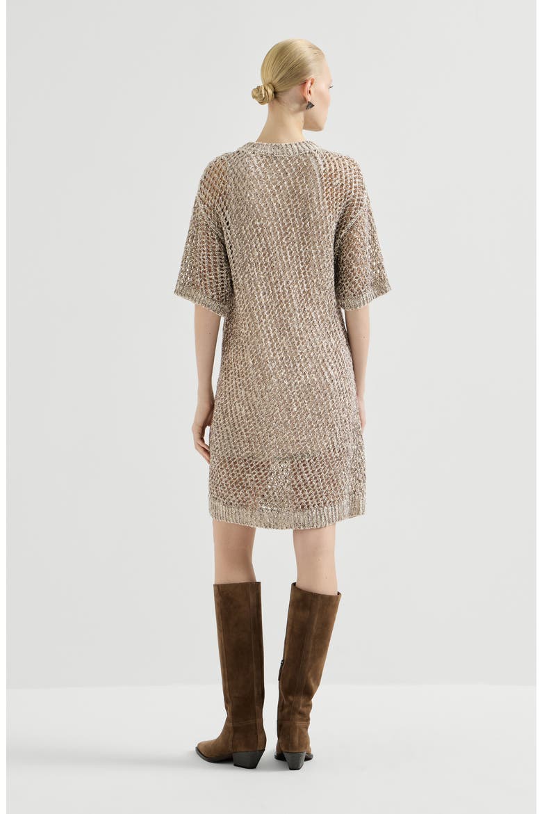 Dazzling chiné net dress, Alternate, color, Rope
