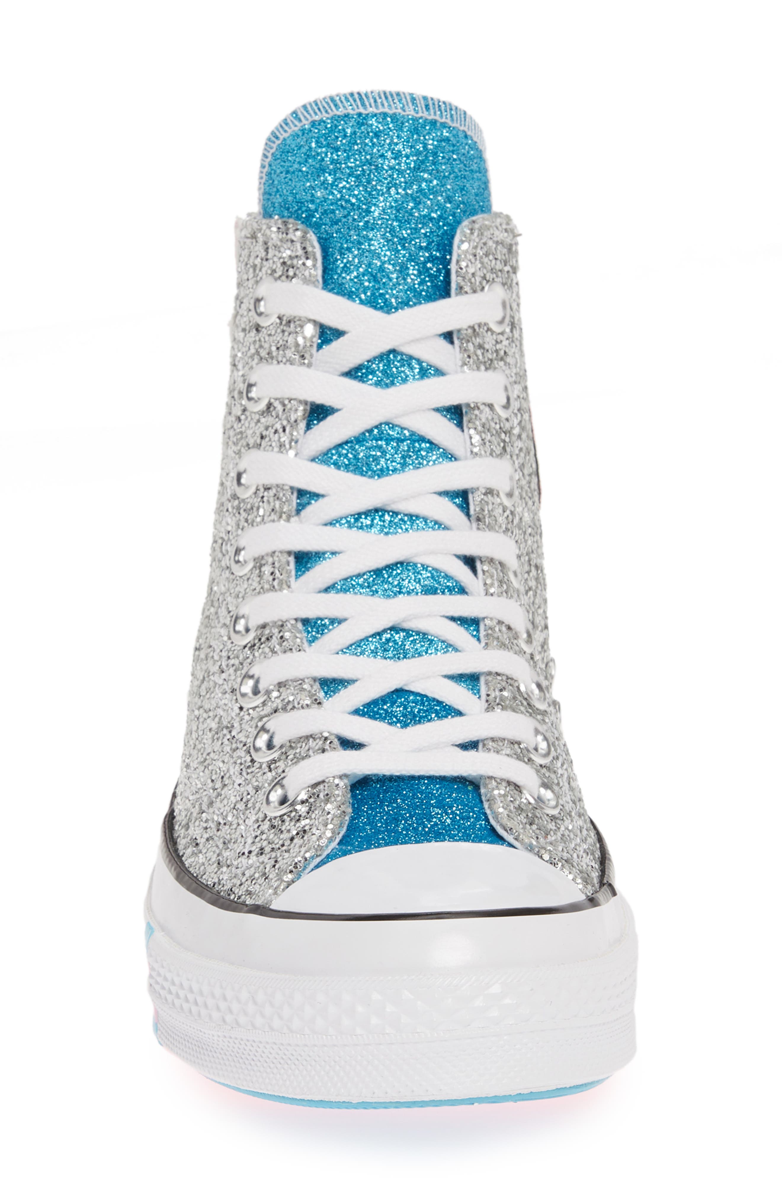 Pride Chuck Taylor® All Star® High Top Sneaker, Alternate, color, SILVER/ EGRET/ GNARLY BLUE