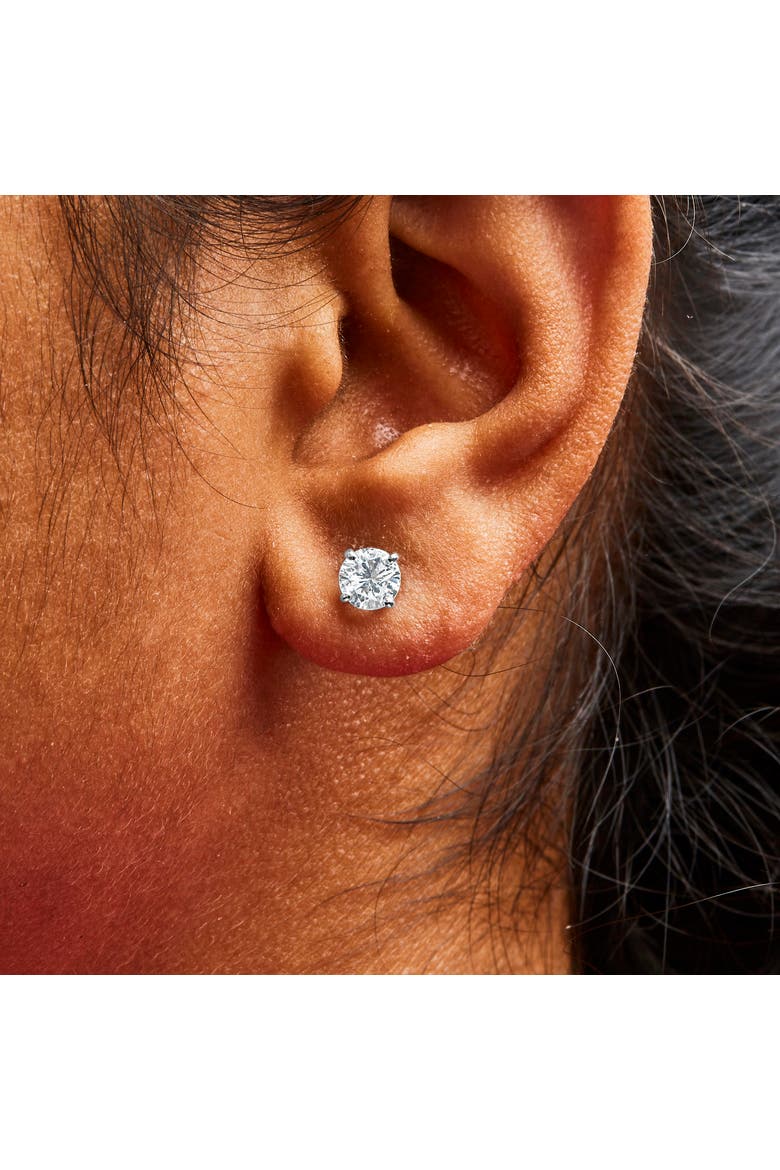 14K White Gold 1 1/2 Ct Lab Grown Diamond Solitaire Stud Earrings Screwbacks, Alternate, color, White