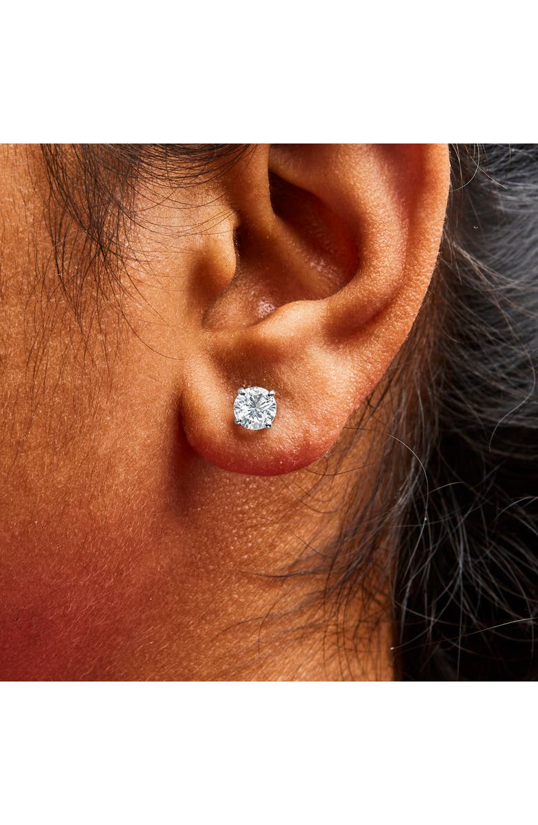 Haus of Brilliance 14K White Gold 1 1/2 Ct Lab Grown Diamond Solitaire Stud Earrings Screwbacks, Alternate, color, White