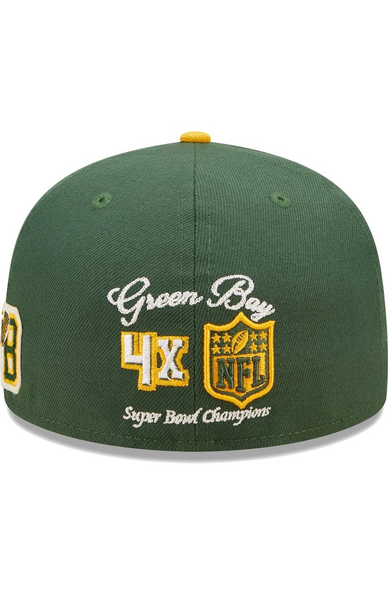 New Era Men's New Era Green/Gold Green Bay Packers Super Bowl XXXI Letterman 59FIFTY Fitted Hat, Alternate, color,