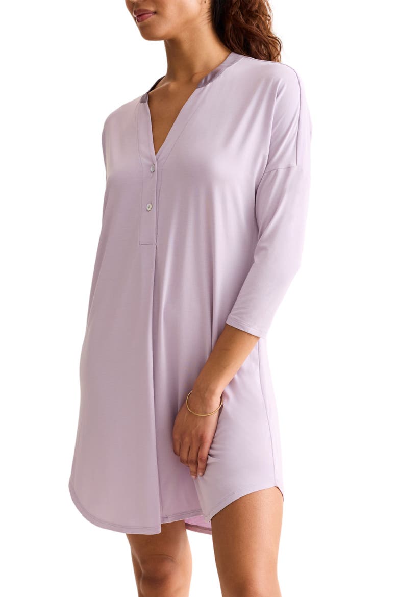 Dolman Three Quarter Sleeve Nightshirt, Main, color, LAVENDER CREAM