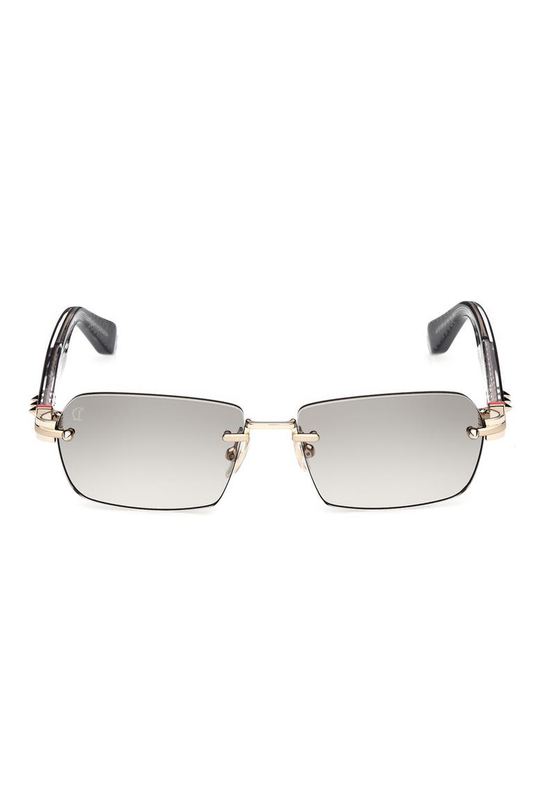 56mm Rectangular Sunglasses, Main, color, GOLD/ BLACK/ CRYSTAL/ SMOKE