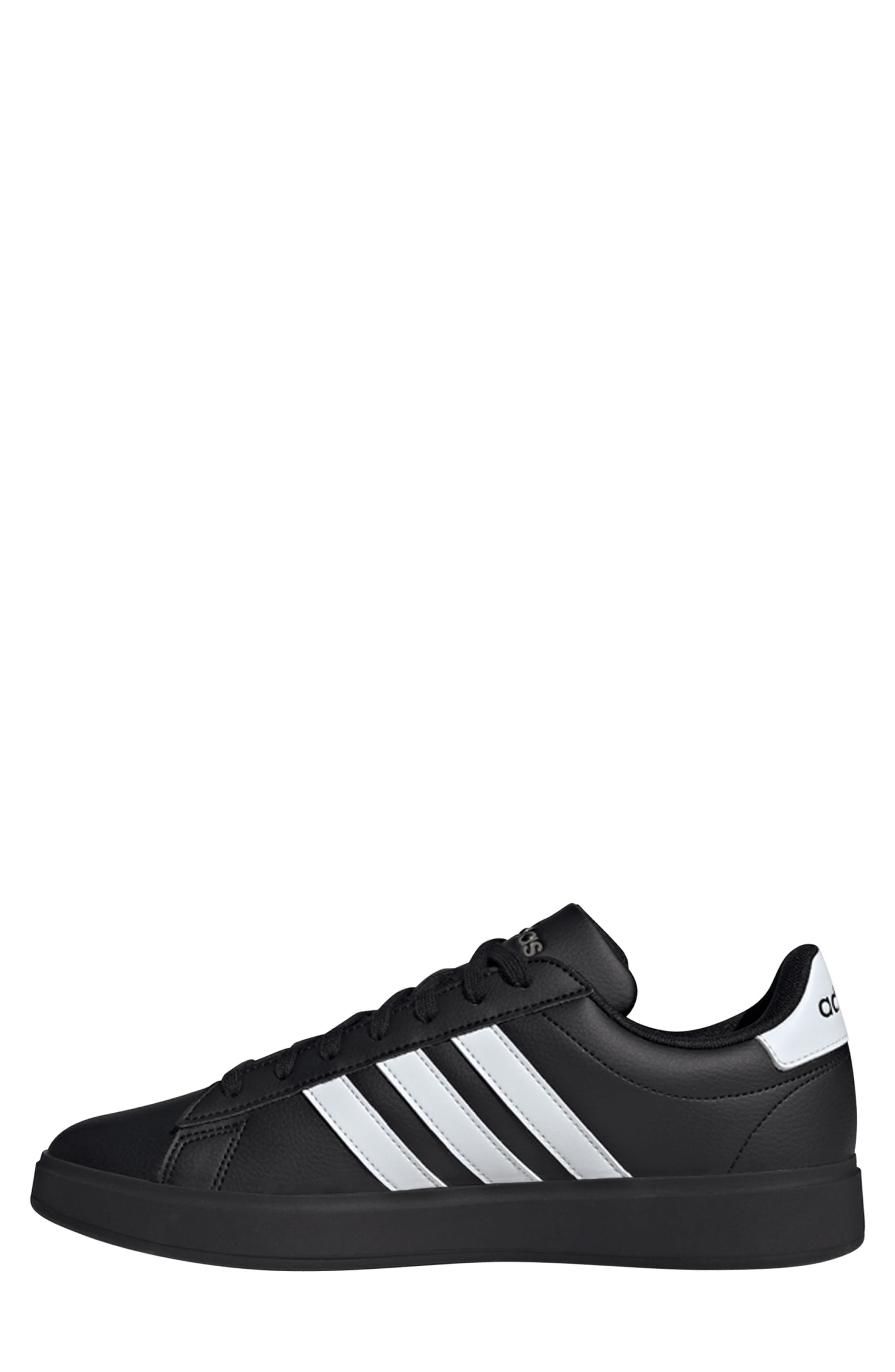 adidas Grand Court 2.0 Sneaker, Alternate, color, Black/ White/ Gold Metallic