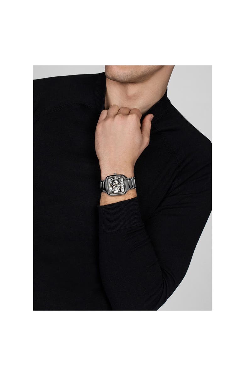 RADO True Square Automatic Skeleton Bracelet Watch, 38mm, Alternate, color, 