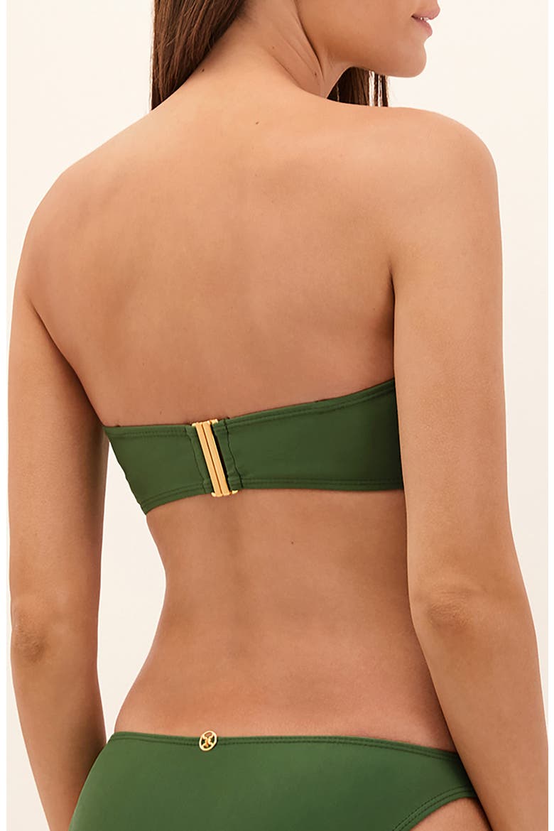 Leone Bandeau Bikini Top, Alternate, color, GREEN