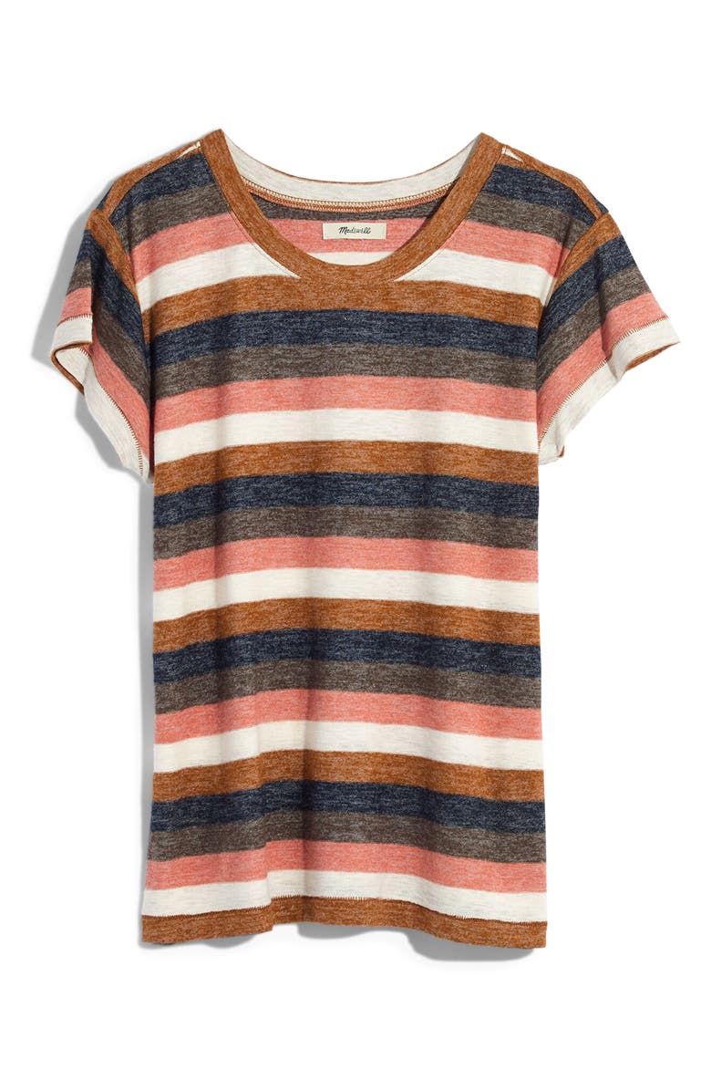 Madewell Textured Tee in Stripe, Alternate, color, 