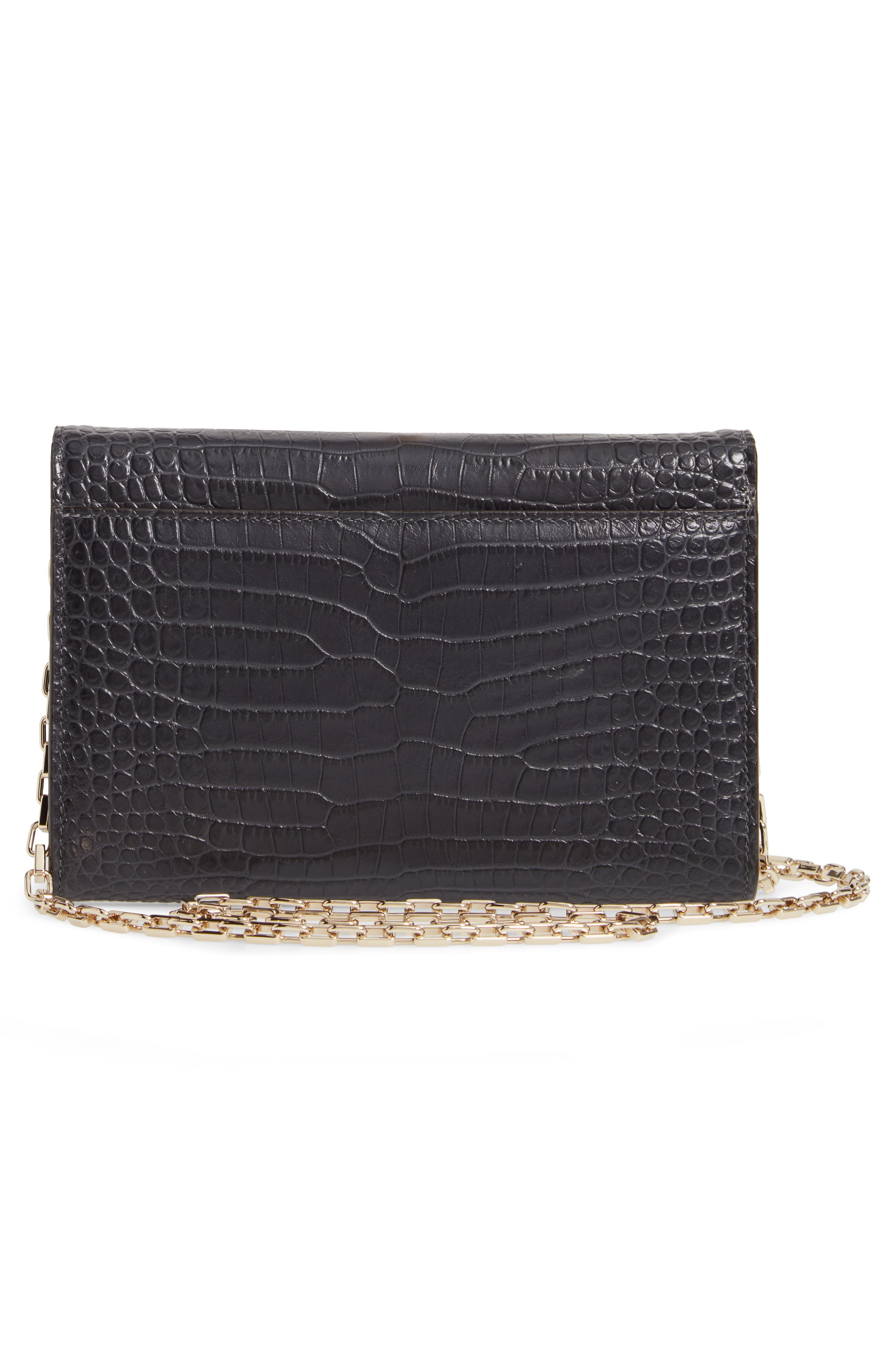 Jimmy Choo Varenne Croc Embossed Leather Clutch, Alternate, color, 