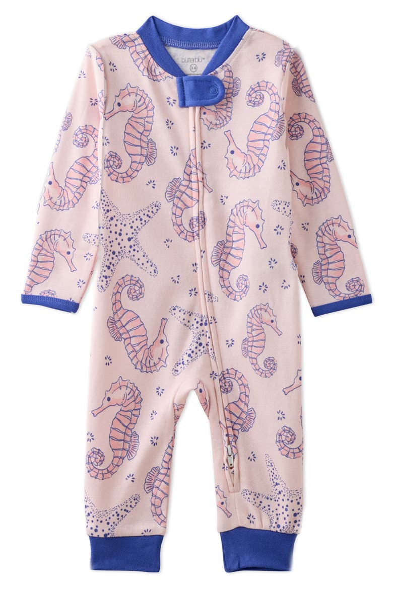 Shadow Organic Cotton Romper, Main, color, HORSE-SEA
