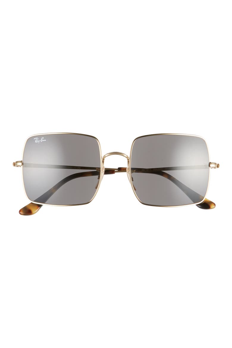 54mm Square Sunglasses, Main, color, GOLD/ DARK GREY SOLID