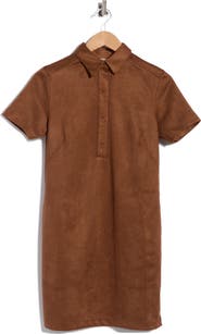 MAX STUDIO Faux Suede Shirtdress