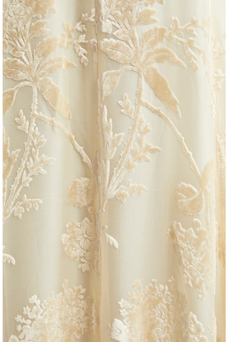 Floral Burnout Long Sleeve Dress, Alternate, color, CREAM