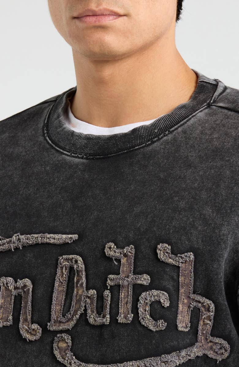 Von Dutch Graphic Logo Sweatshirt, Alternate, color, Jet Black Pigment Wash