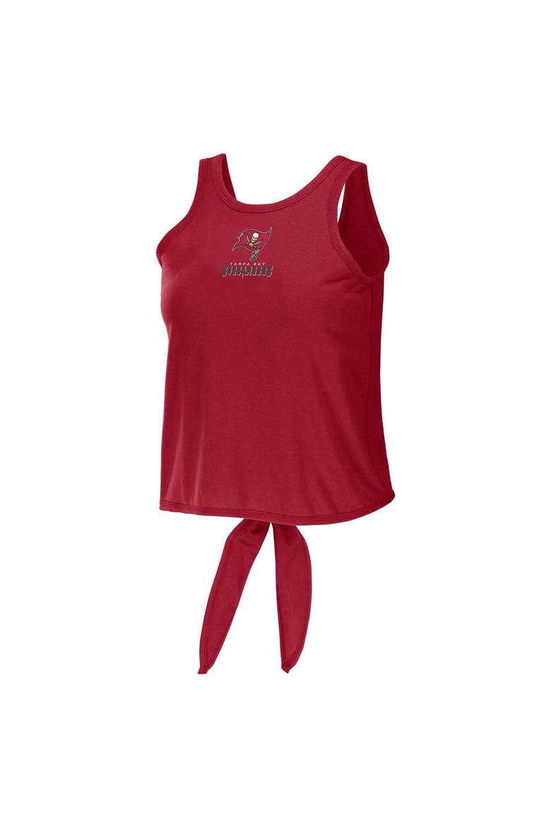 Women's WEAR by Erin Andrews Red Tampa Bay Buccaneers Open Back Twist Tie Tank Top, Alternate, color, Red
