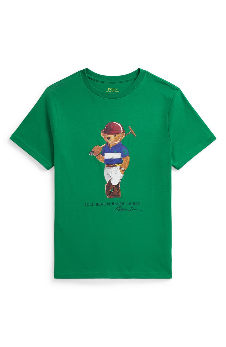 Polo Ralph Lauren Kids' Polo Bear Cotton Graphic T-Shirt, Main, color, Bear Cruise Green