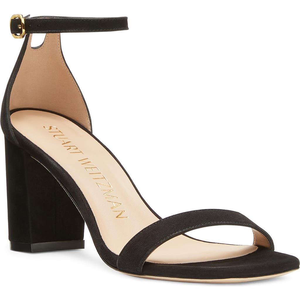 Stuart Weitzman Nudistcurve 75 Block Heel Sandal in Black at Nordstrom Rack, Size 10
