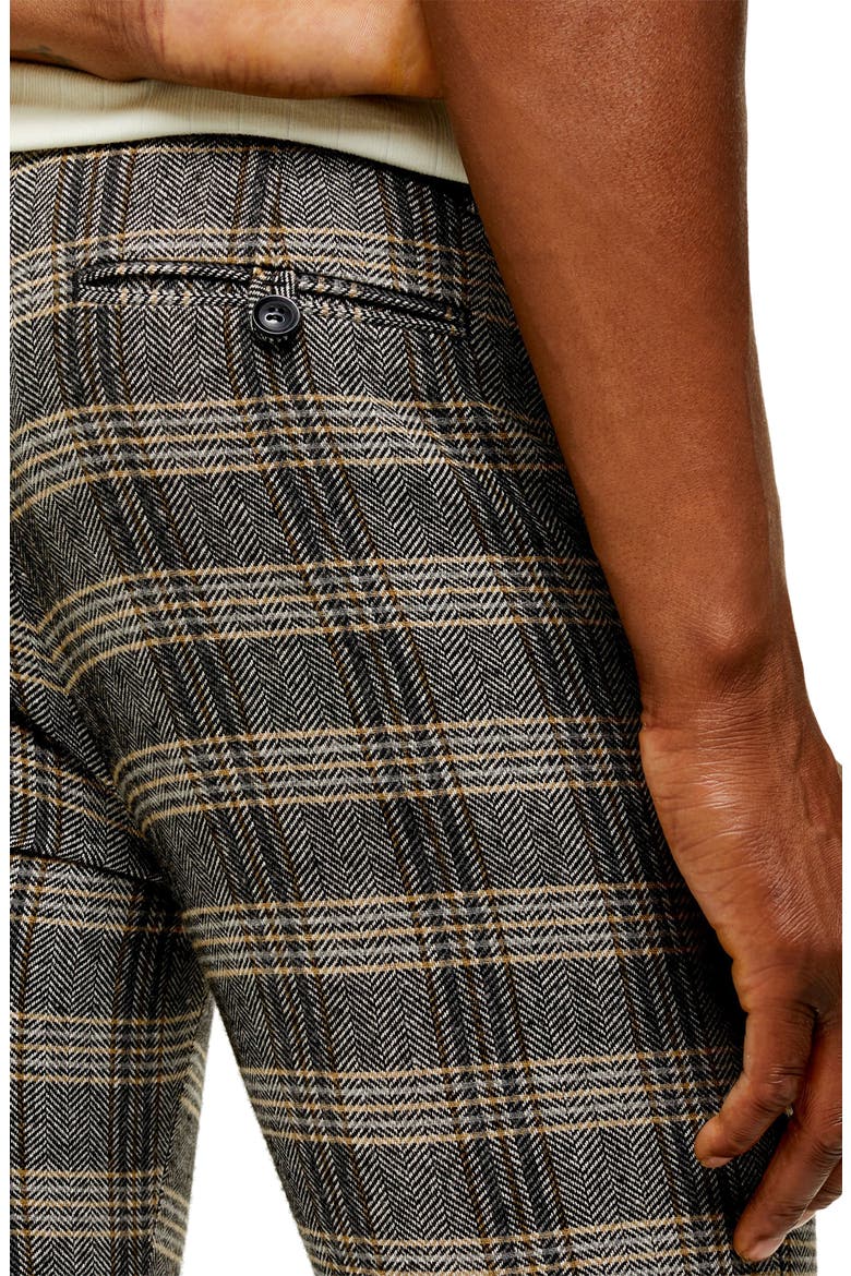 Juice Skinny Fit Plaid Herringbone Pants, Alternate, color, GREY MULTI