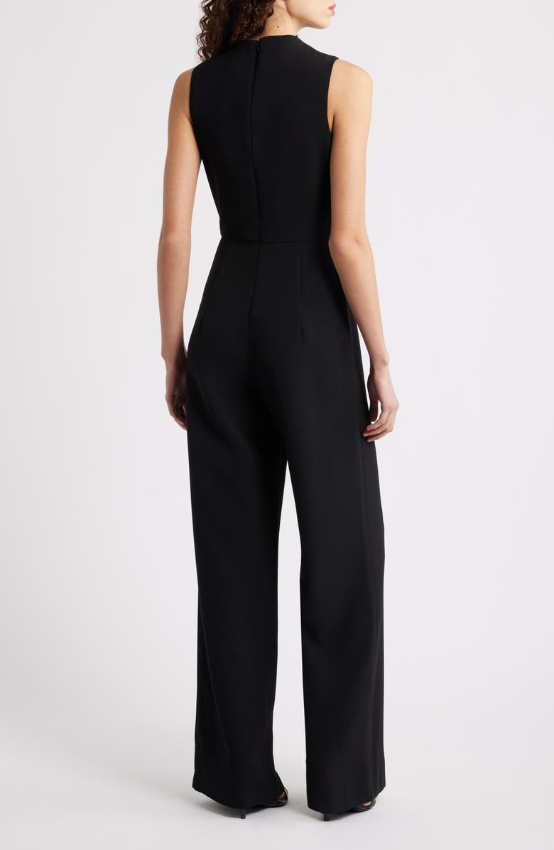 Black Halo Corrine Draped Bodice Wide Leg Jumpsuit, Alternate, color, Black