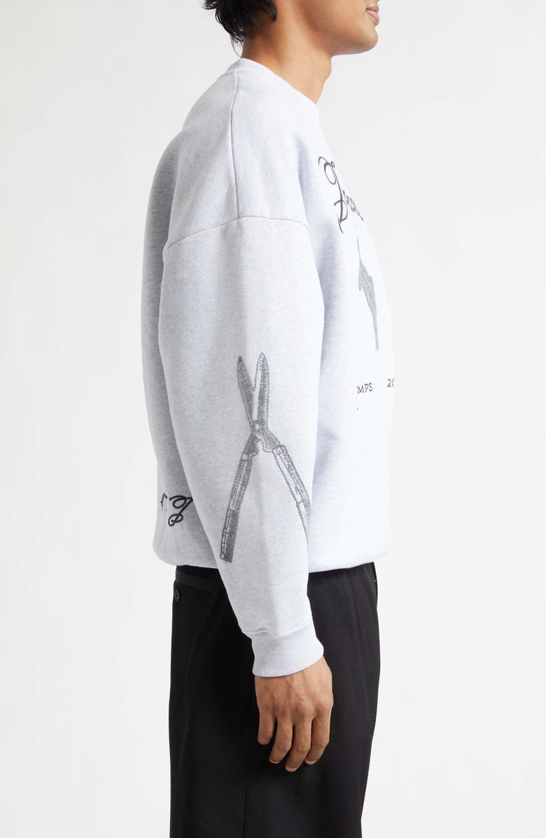 Jacquemus Le Sweatshirt Âne Embroidered Fleece Sweatshirt, Alternate, color, Donkey Jacquard Grey