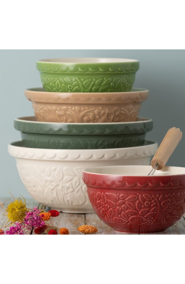 MASON CASH In The Forest Hedgehog Size 30 Mixing Bowl, Red, 1.15 Quart, Alternate, color, Red