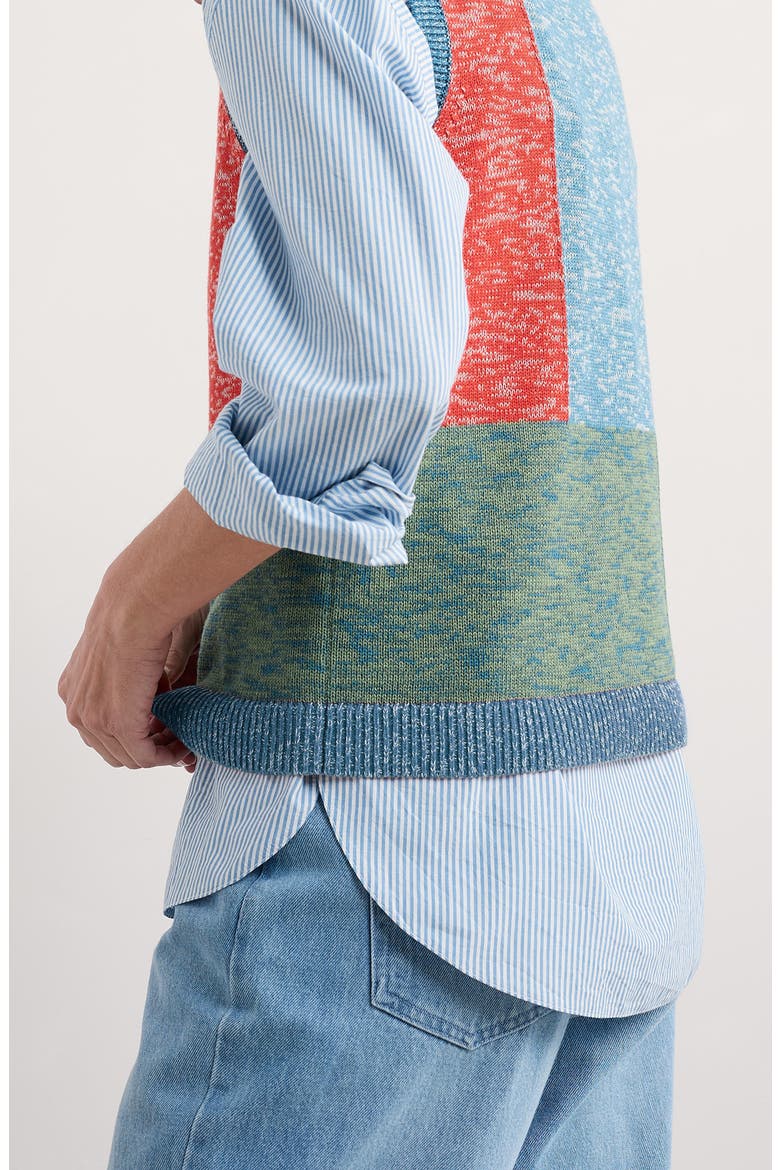 Morgana Organic Cotton Sweater Vest, Alternate, color, KNIT TANGLE WOOD LAGOON MULTI