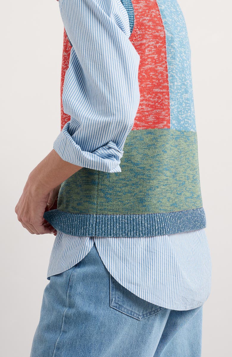 Seasalt Cornwall Morgana Organic Cotton Sweater Vest, Alternate, color, Knit Tangle Wood Lagoon Multi