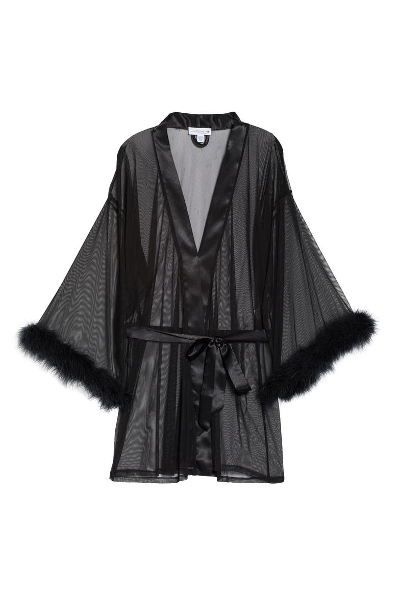 Magic Feather Trim Wrap, Alternate, color, BLACK