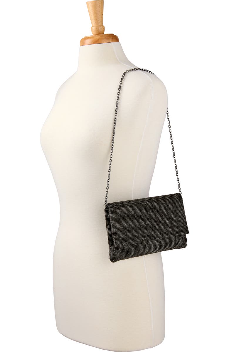 Whiting & Davis Gemma Crystal Clutch, Alternate, color, Black