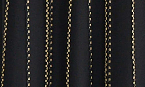 Ming Wang Linear Metallic Knit Midi Skirt In Black