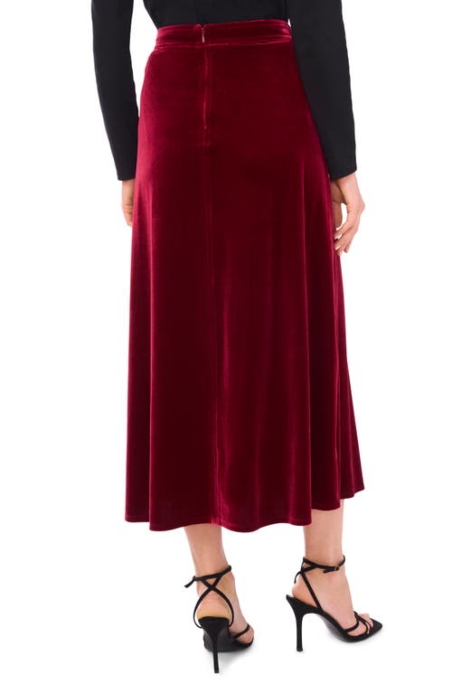 Vince Camuto Velvet A-line Maxi Skirt In Red