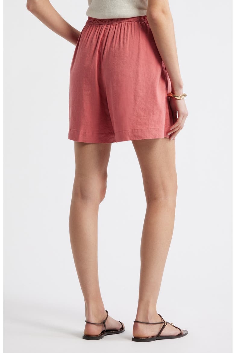 Pull-On Linen Blend Shorts, Alternate, color, PINK CLAY