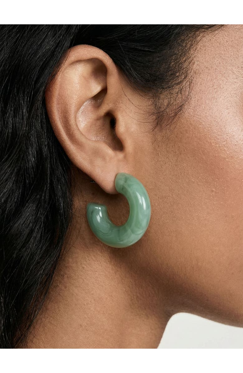 Ettika Funky Set of 3 Assorted Hoop Earrings, Alternate, color, Green Multi