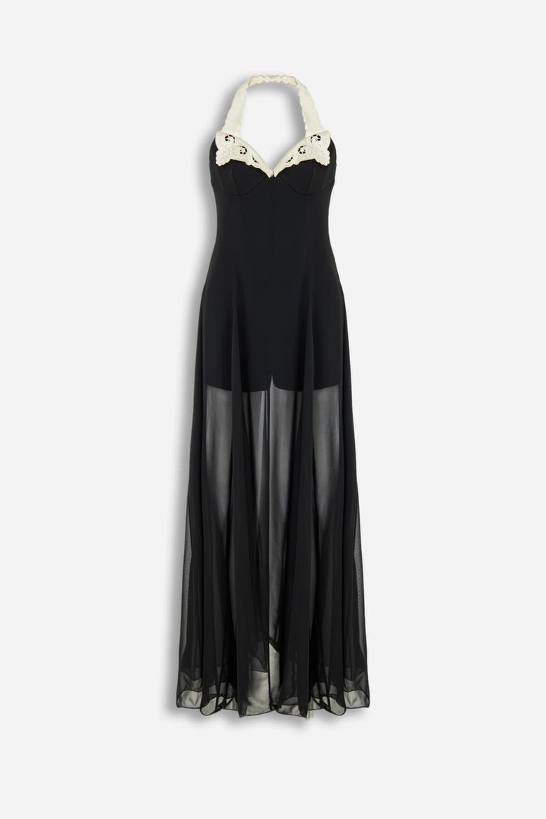Embroidery Detail Maxi Dress, Alternate, color, Black