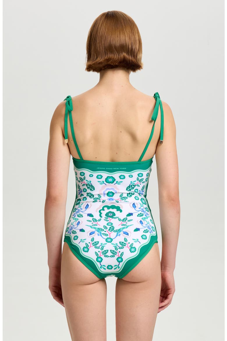 Botanic Reversible One-Piece Swimsuit, Alternate, color, Green