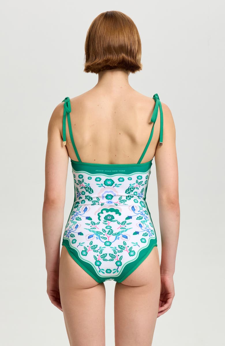 Jessie Zhao New York Botanic Reversible One-Piece Swimsuit, Alternate, color, Green