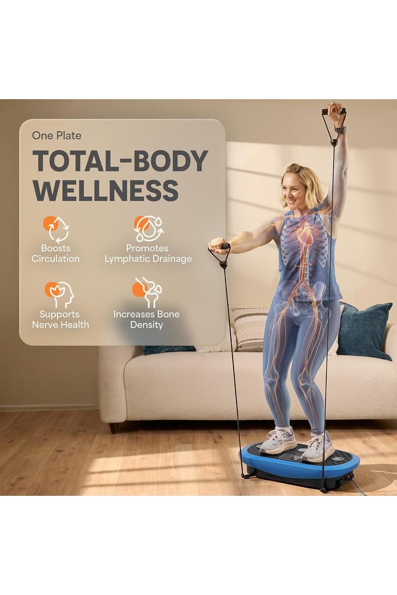 Rumblex Plus Mini 4D Vibration Plate Exercise Machine 3 Motors, Alternate, color, Blue